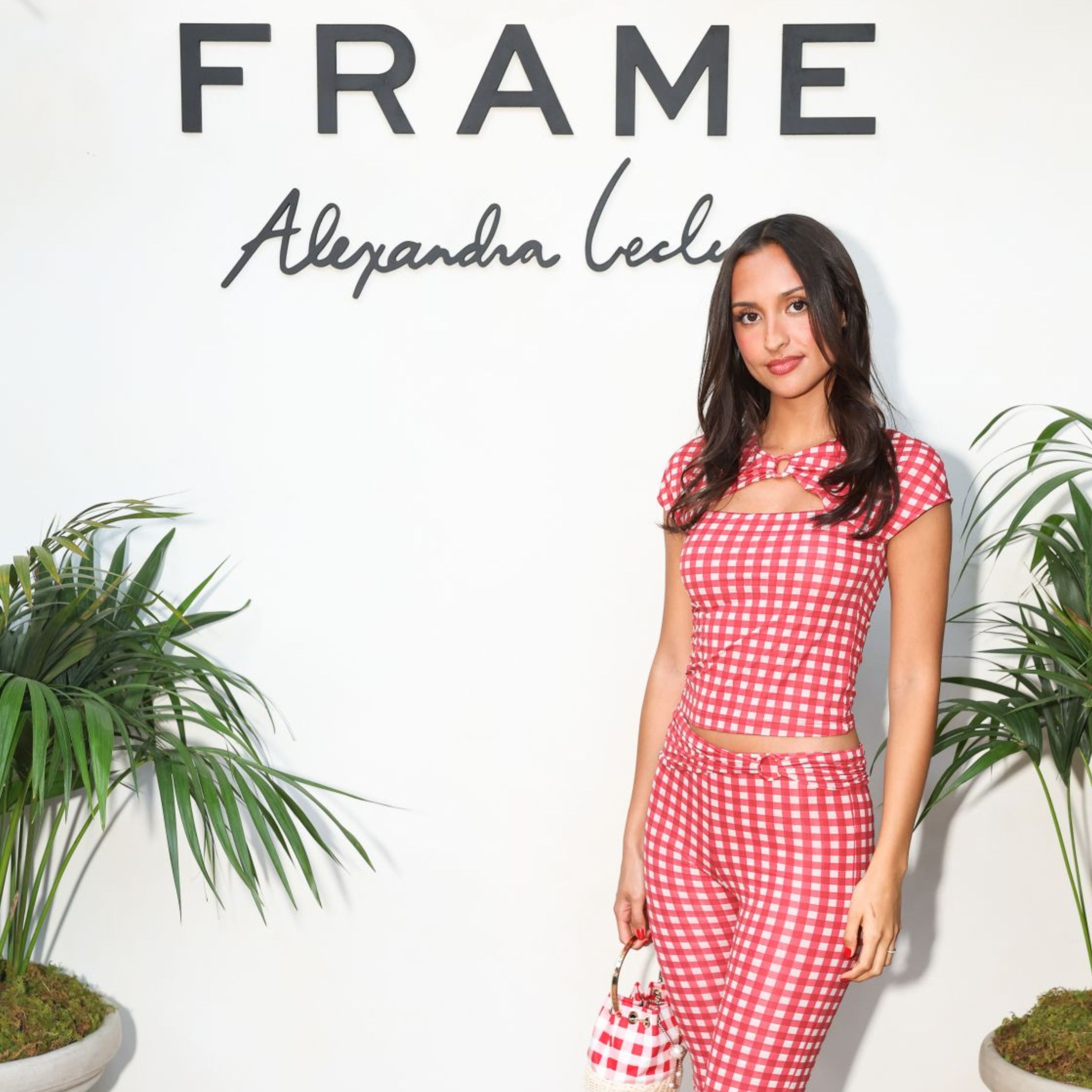 Alexandra Saint Mleux Leclerc at frame launch in miami.